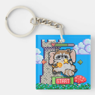 ピクセルアート レトロゲーム 動物 アクリルキーホルダー キーホルダー