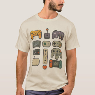ピクセルアート - レトロ&モダンゲームコントローラー ( Tシャツ