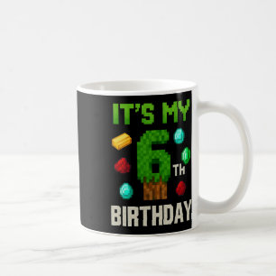 ピクセルアート レベル6 誕生日 ゲーム好きな子供たち ピクセルデザイン コーヒーマグカップ