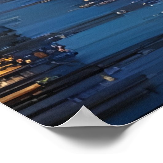 ピクセルアート、海の近くのアメリカの町 | AI Art ポスター (角)