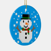 ピクセルアート 雪だるま クリスマス オーナメント (右)