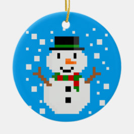 ピクセルアート 雪だるま クリスマス オーナメント