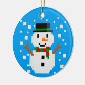 ピクセルアート 雪だるま クリスマス オーナメント (左)