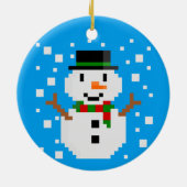 ピクセルアート 雪だるま クリスマス オーナメント (裏面)