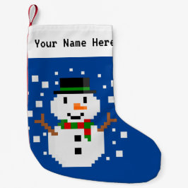 ピクセルアート 雪だるま 4 スモールクリスマスストッキング
