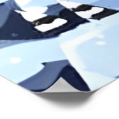 ピクセルアート、雪の中のノルウェーの町 | AI Art ポスター (角)