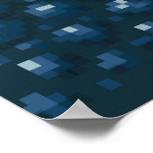 ピクセルアート：雪の山の夜。 ポスター (角)