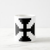ピクセルアート 黒い十字架 シンボル  コーヒーマグカップ (中央)