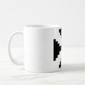 ピクセルアート 黒い十字架 シンボル  コーヒーマグカップ (左)