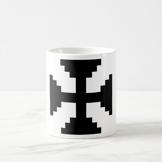 ピクセルアート 黒い十字架 シンボル  コーヒーマグカップ