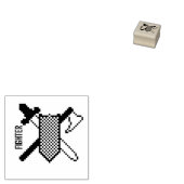 ピクセルアートD&Dクラスアイコンファイター ラバースタンプ (押印)