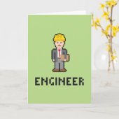 ピクセルエンジニアの挨拶状 カード (黄色い花)