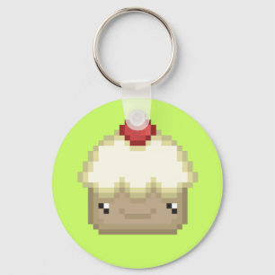 ピクセルカップケーキのkeychain キーホルダー