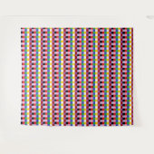 ピクセルカラフル化された赤紫イエローブルータペストリー タペストリー (正面(横))