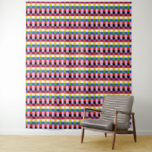 ピクセルカラフル化された赤紫イエローブルータペストリー タペストリー (インサイチュ)