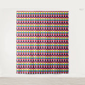 ピクセルカラフル化された赤紫イエローブルータペストリー タペストリー (正面)