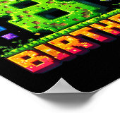 ピクセルカラフル誕生日It's My 8誕生日V ポスター (角)