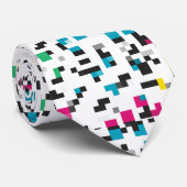 ピクセルカラーブロックのグリッチネックタイ ネクタイ (ロール)
