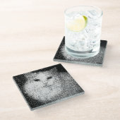 ピクセルキャットガラスコースター ガラスコースター (アングル)