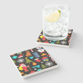 ピクセルクリスマス ストーンコースター (横)