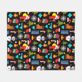 ピクセルクリスマス フリースブランケット (正面(横))