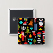 ピクセルクリスマス 缶バッジ (正面&裏面)