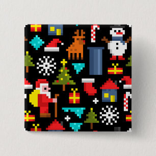 ピクセルクリスマス 缶バッジ