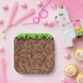 ピクセルグラス ゲーマー 誕生日 ペーパープレート (パーティー)