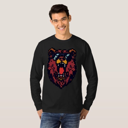 ピクセルグリズリーロア Tシャツ (正面フル)