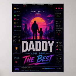 ピクセルゲーマーパパネオンウォールポスター ポスター