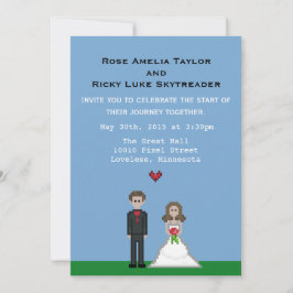 ピクセルゲーマー新郎新婦の結婚式の招待 招待状