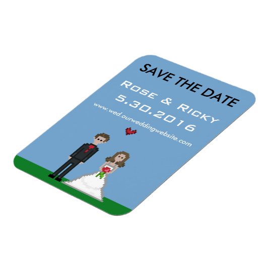 ピクセルゲーマー日付の結婚磁石を保存 マグネット (左側)
