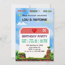 ピクセルゲーマー誕生日招待状