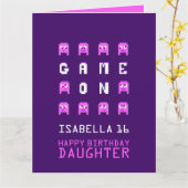 ピクセルゲーマー16th誕生日の娘でゲーム カード (黄色い花)