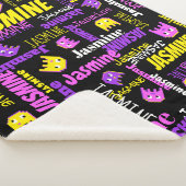 ピクセルゲーミングピンク黄色の黒の女の子名 シェルパブランケット (3/4)