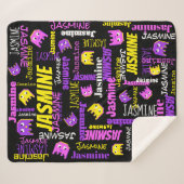 ピクセルゲーミングピンク黄色の黒の女の子名 シェルパブランケット (正面(横))