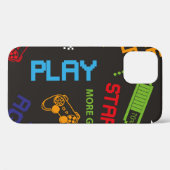 ピクセルゲーム抽象芸術におけるシームレスなパターンスタイル。ウィット Case-Mate iPhoneケース (裏面 (横))