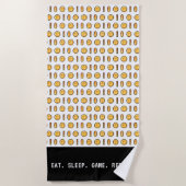 ピクセルコインパターン ビーチタオル (正面)