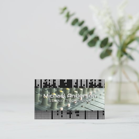ピクセルサウンドバーの背景 |サウンドミキサー 名刺 (スタンド正面)