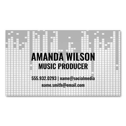 ピクセルサウンドバーの背景 マグネット名刺 (正面)