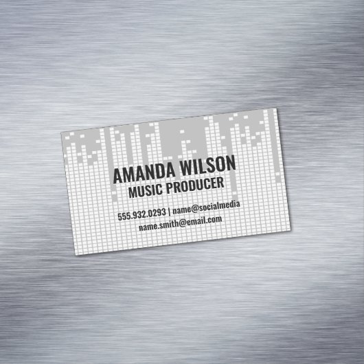 ピクセルサウンドバーの背景 マグネット名刺 (インサイチュ)