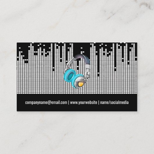 ピクセルサウンドバーの背景 名刺 (裏面)