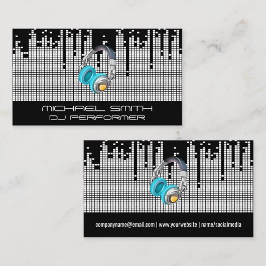 ピクセルサウンドバーの背景 名刺 (正面/裏面)