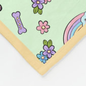 ピクセルザパピコーンドッグ子供部屋毛布 フリースブランケット (角)