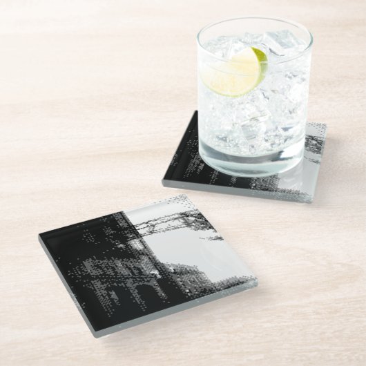 ピクセルショートノースガラスコースター ガラスコースター (アングル)