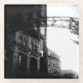 ピクセルショートノースガラスコースター ガラスコースター