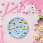 ピクセルシーアートパターン ペーパープレート (パーティー)