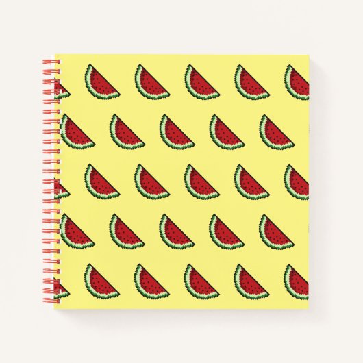 ピクセルスイカパターン ノートブック (正面)