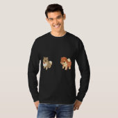 ピクセルドッグポメラニア犬及び柴犬 Tシャツ (正面フル)