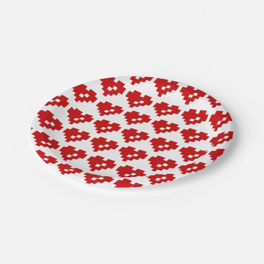 ピクセルハート8ビットラブ ペーパープレート (アングル)